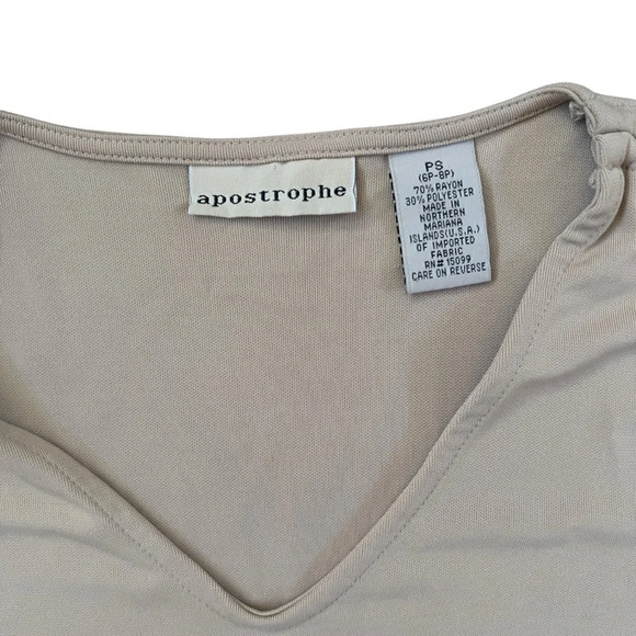 Apostrophe Sleeveless V-neck Taupe / Beige top - Picture 6 of 12